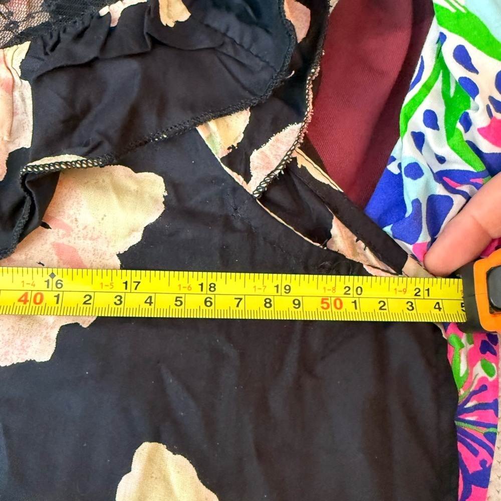 Free People Floral Babydoll Dress Black Pink Medium - Picture 9 of 14